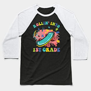 Rollin Into 1st grade 1st Day Of School Gift For Boy Girl Kids Baseball T-Shirt